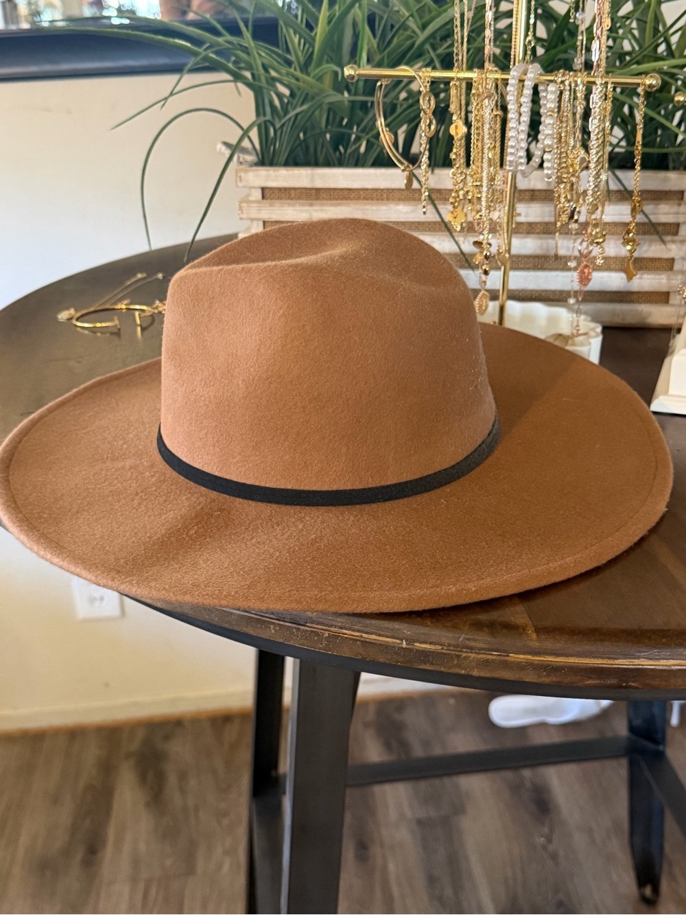 NWT Universal Thread 100% Wool Camel Rancher Fedora Hat | Adjustable